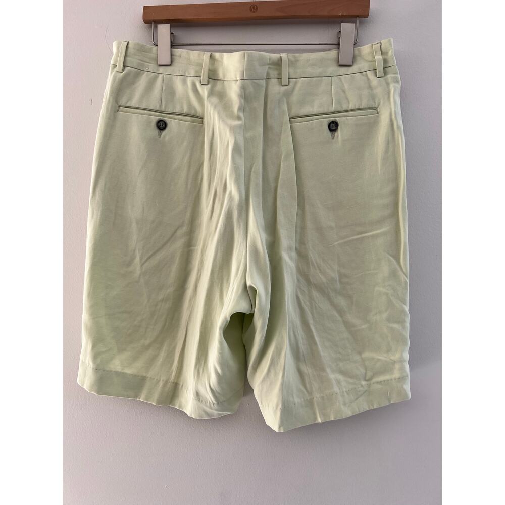 Ballin John Craig Relax Golf Shorts Tencel Linen Silk Light Green Size 36 SG - Picture 5 of 13